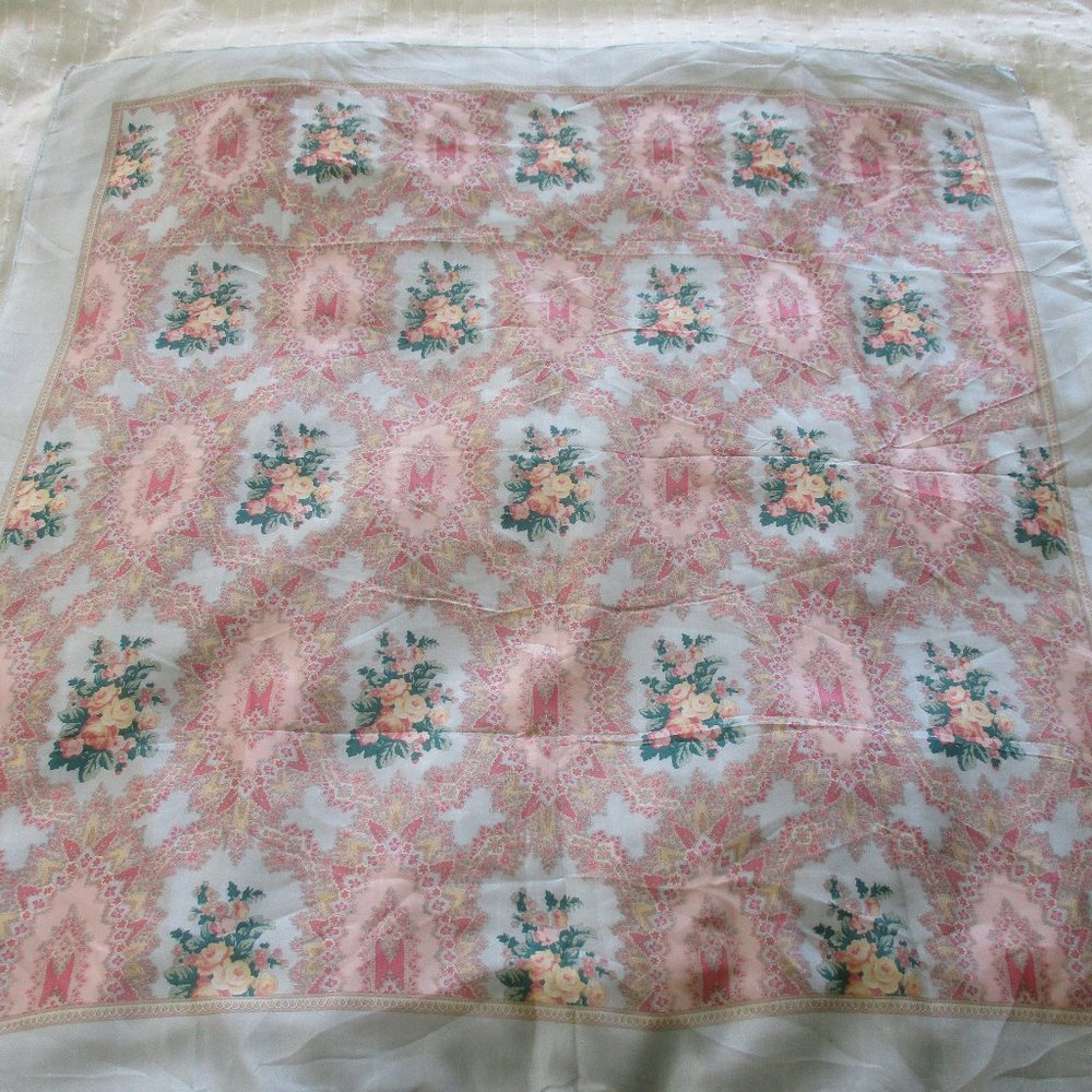 Pastel paisley floral 1950s scarf - Picture 2 of 6